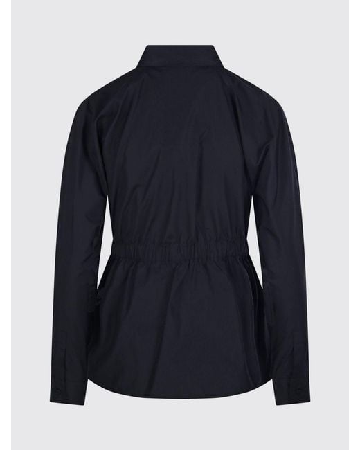 Max Mara Blue Cotton Shirt With Drawstring