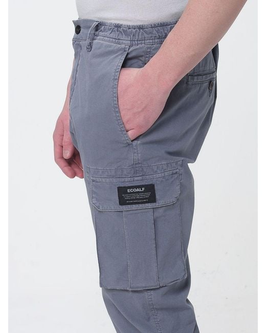 Ecoalf Blue Recycled Cotton Cargo Pants for men
