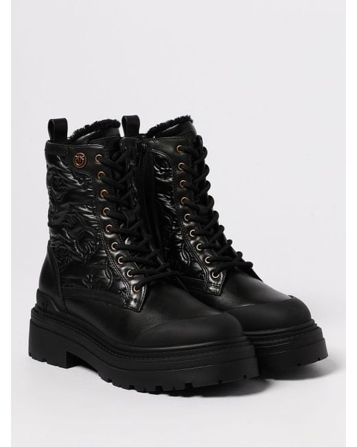 Pinko Black Flat Ankle Boots