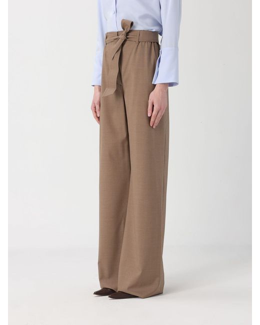 Max Mara Natural Virgin Wool Palazzo Trousers