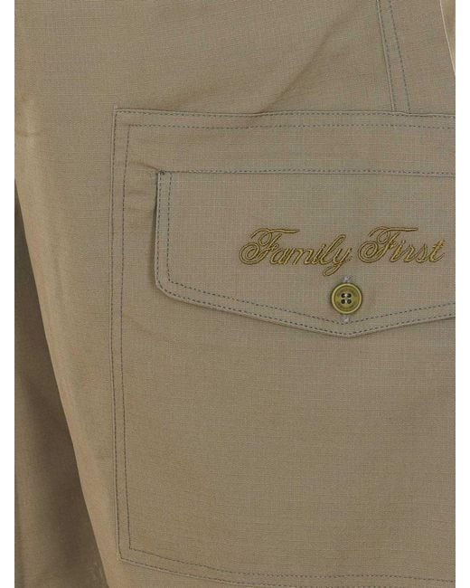 FAMILY FIRST Natural Cotton Cargo Shorts for men