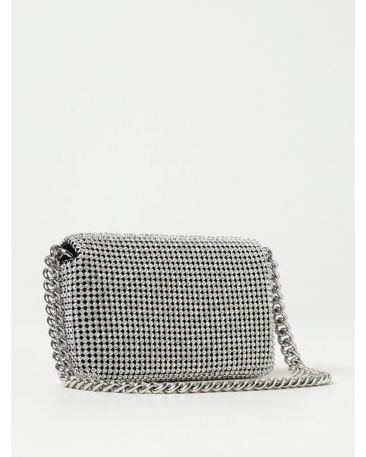 Borsa The J Shoulder Bag in maglia metallica con strass incastonati di Marc Jacobs in Gray
