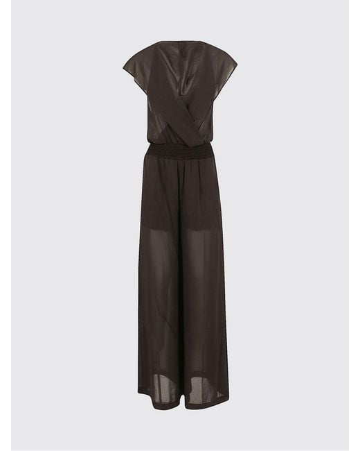 Pinko Black Cotton Blend Jumpsuit