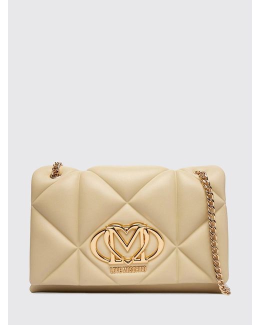 Love Moschino Natural Quilted Faux Leather Bag