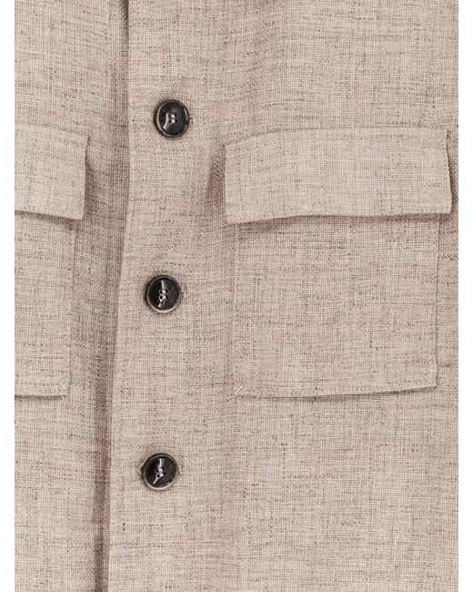 Boss Natural Virgin Wool Blend Overshirt for men