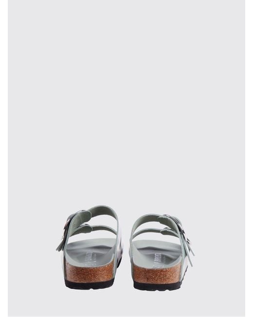 Birkenstock White Arizona Big Buckle Brushed Leather Sandals