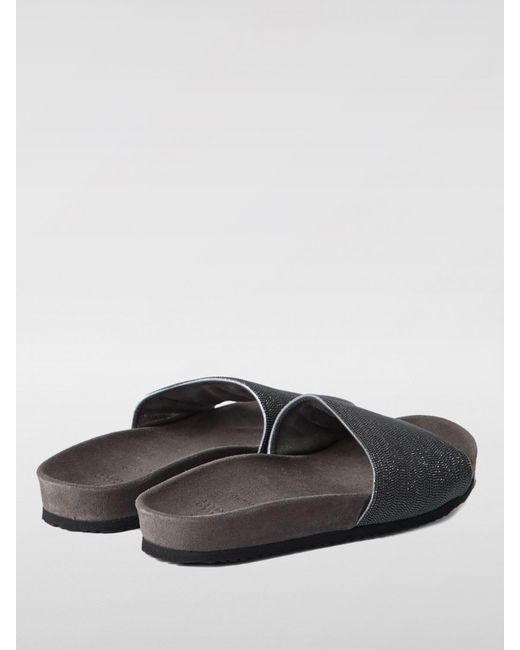 Brunello Cucinelli Black "Precious" Sandals
