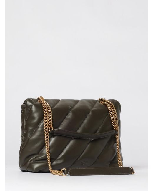 Pinko Gray Love Bag Puff Maxi Matelassé Nappa Bag