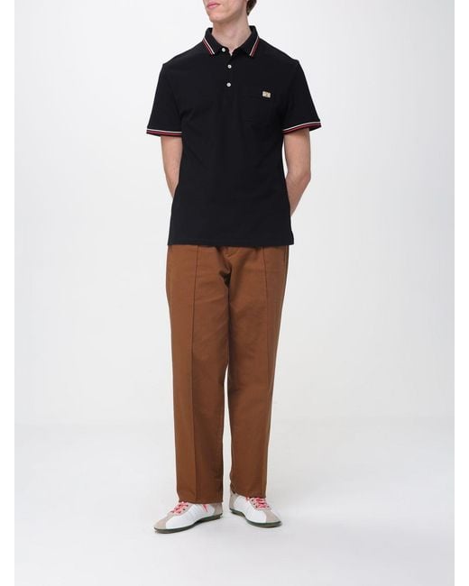 Valentino Black Cotton Polo Shirt With Logo for men