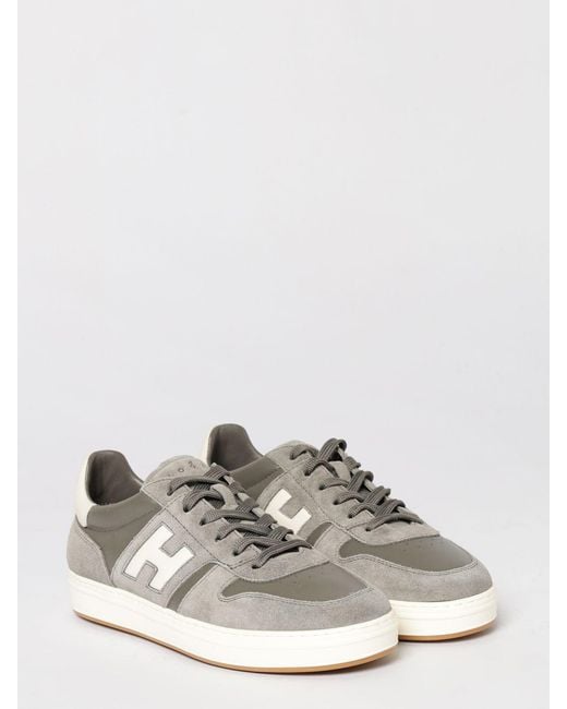 Hogan White H-Tv Suede Sneakers for men