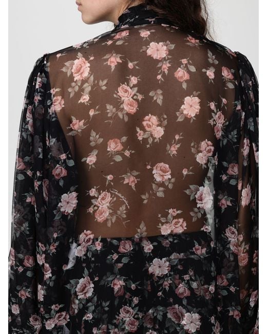 Dolce & Gabbana Black Dolce &Amp Gabbana Floral Silk Dress
