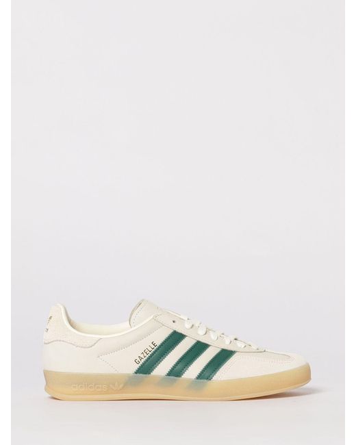 Adidas Originals White Gazelle Indoor Leather Sneakers for men