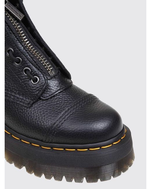 Dr. Martens Black Sinclair Milled Nappa Leather Boots With Zip And Platform Sole