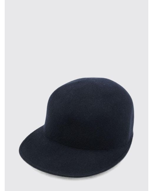 Fabiana Filippi Blue Pure Wool Baseball Cap With Adjustable Strap