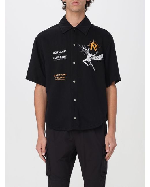 Camicia in cotone stampato di Represent in Black da Uomo