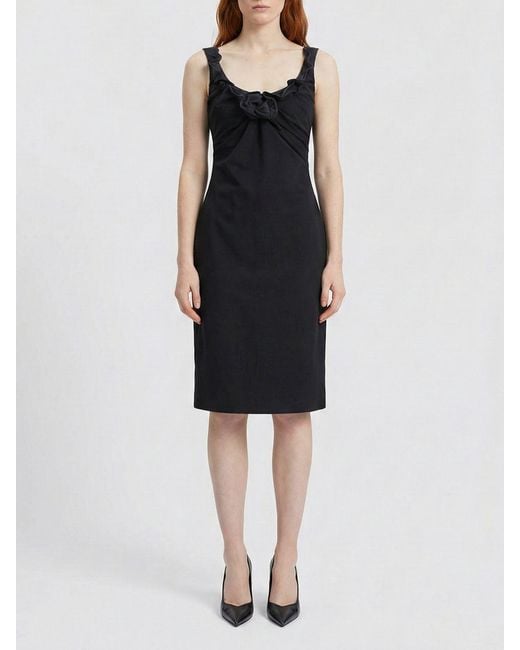 Magda Butrym Black Cotton Blend Mini Dress