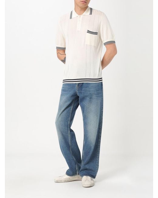 Golden Goose Deluxe Brand White Striped Polo for men