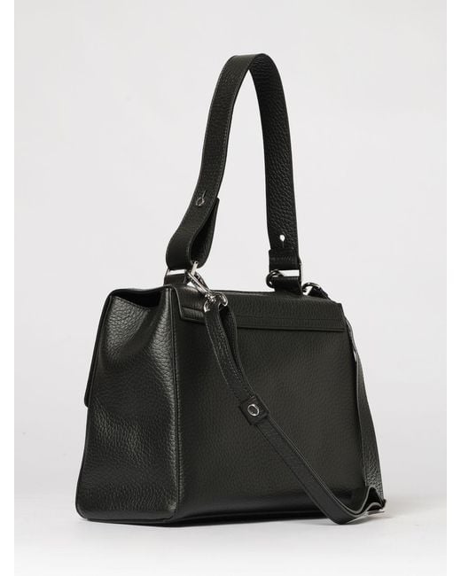 Orciani Black Sveva Soft Medium Hammered Leather Bag