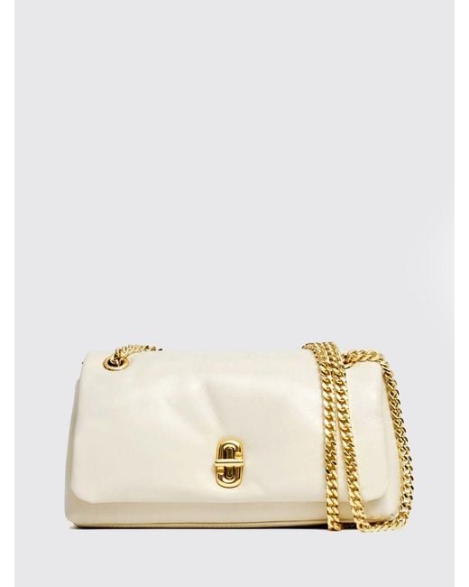 Marc Jacobs Natural The Scene Leather Crossbody Bag With Chain Strap And Turn-Lock