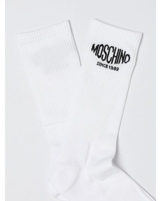 Moschino Couture White Cotton Blend Socks for men