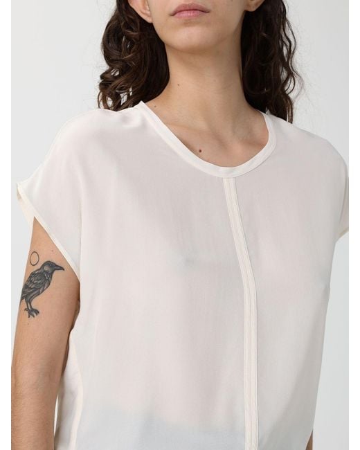 Pinko White Crêpe Blouse