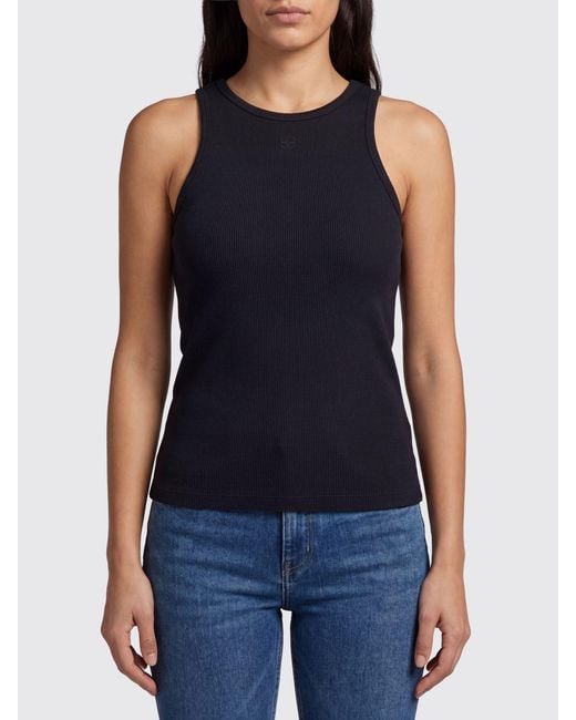 Anine Bing Blue Stretch Viscose Top
