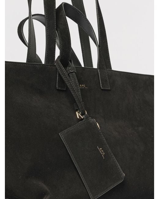 A.P.C. Black Le Drummer Large Suede Bag