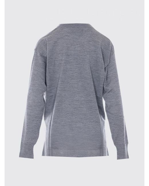 AMI Gray Cotton Crewneck Pullover for men
