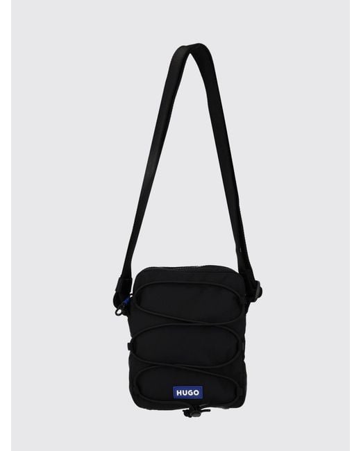 HUGO Black Vytal Recycled Nylon Crossbody Bag With Zip Closure And Applied Logo for men