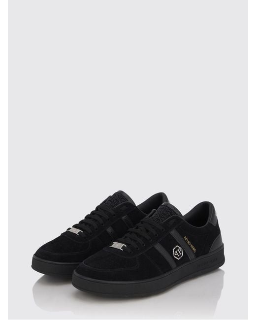 Philipp Plein Black Retro Rebel Suede Sneakers for men