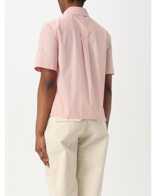 Pinko Pink Striped Cotton Shirt Casual Style