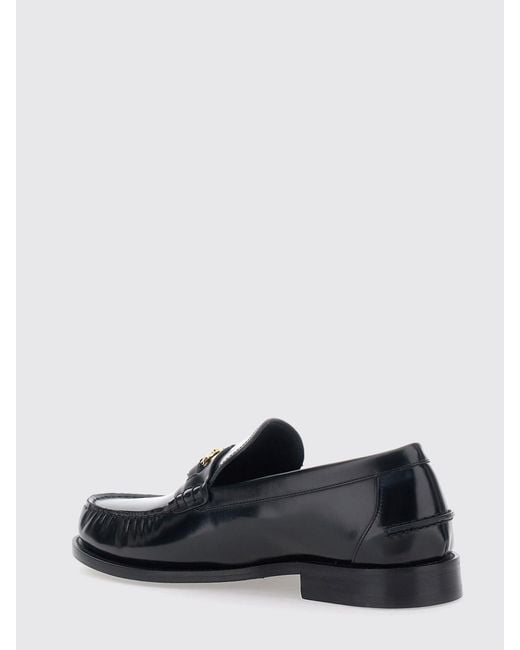Versace White Medusa '95 Brushed Leather Penny Loafers With Metallic Logo for men