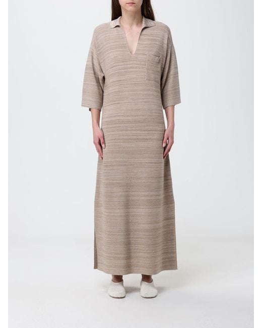 Fabiana Filippi Natural Wool And Cotton Polo Dress