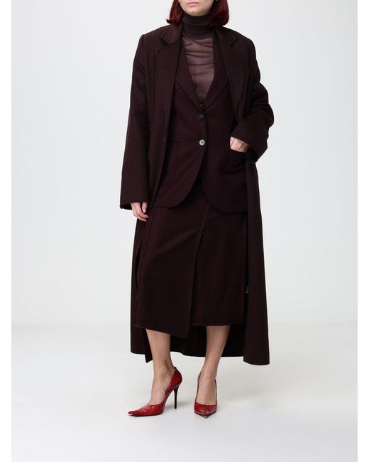Victoria Beckham Purple Single-Breasted 100% Wool Blazer With Lapel Collar