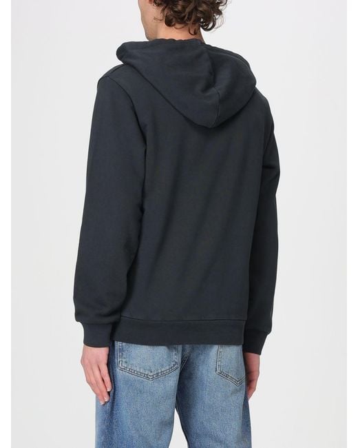 A.P.C. Black Cotton Stretch Hoodie With Logo for men