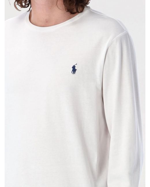 Polo Ralph Lauren White Basic Cotton Sweatshirt With Logo for men