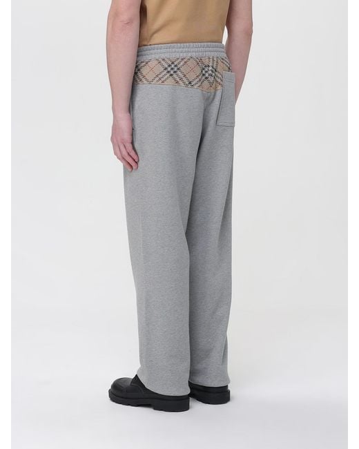 Burberry Gray Cotton Jogging Pants for men