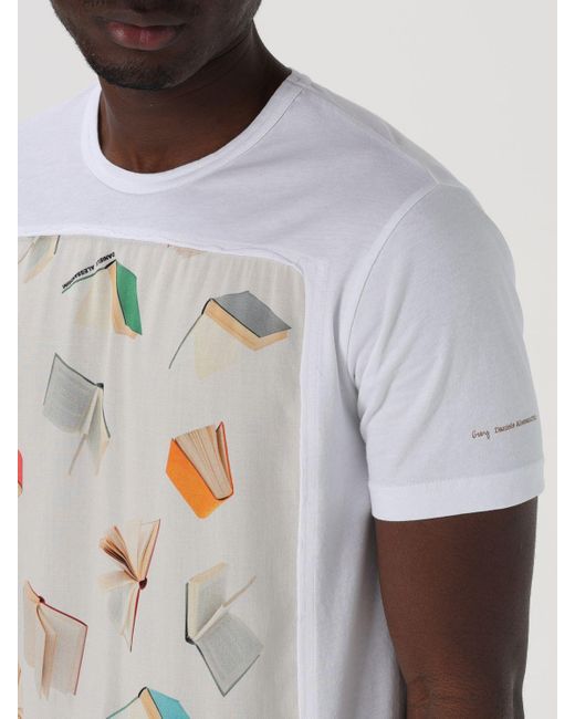 T-shirt in cotone con grafica di Daniele Alessandrini in White da Uomo