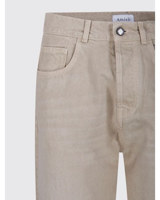 AMISH Natural Mid-Rise Straight-Leg Stretch-Denim Jeans With A Five-Pocket Design for men