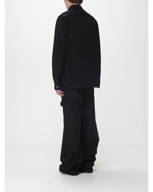 Rick Owens Blue Cotton Shirt Jacket for men
