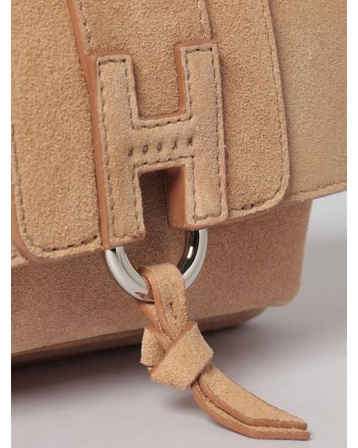Hogan Natural Mini Hobo Suede Bag