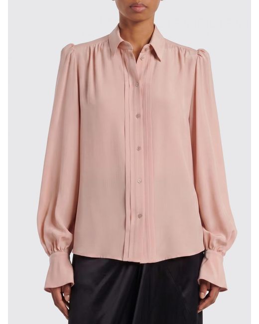 Valentino Garavani Pink Long-Sleeved French Collar Shirt