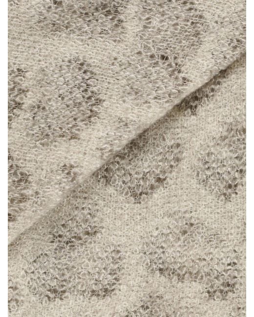 Avant Toi Natural Abstract Jacquard Cashmere And Wool Blend Scarf