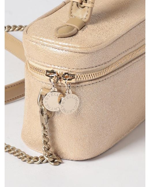 Stella McCartney Natural Falaella Mini Crackled Faux Suede Vanity Bag