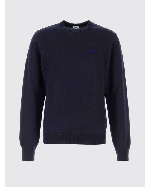 Loewe Blue Anagram Embroidered Wool Crewneck Jumper for men
