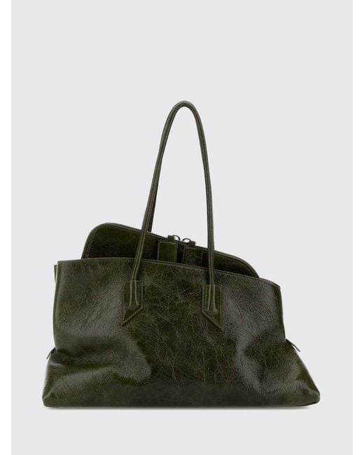 The Attico Green La Passeggiata Aged Leather Bag
