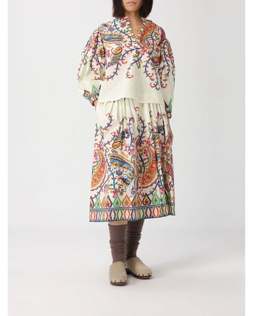 Etro Multicolor Cotton Blouse With Paisley Print
