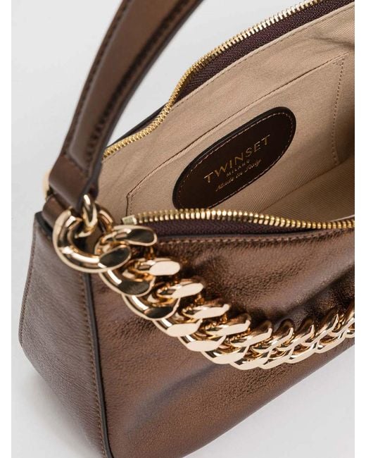 Twinset Multicolor Liliane Medium Laminated Leather Bag
