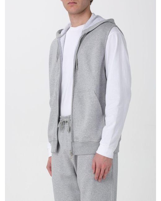 Brunello Cucinelli Gray Cotton Blend Zip Hoodie for men