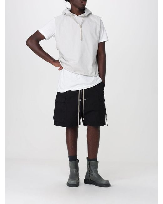 Rick Owens White Cotton Hoodie for men